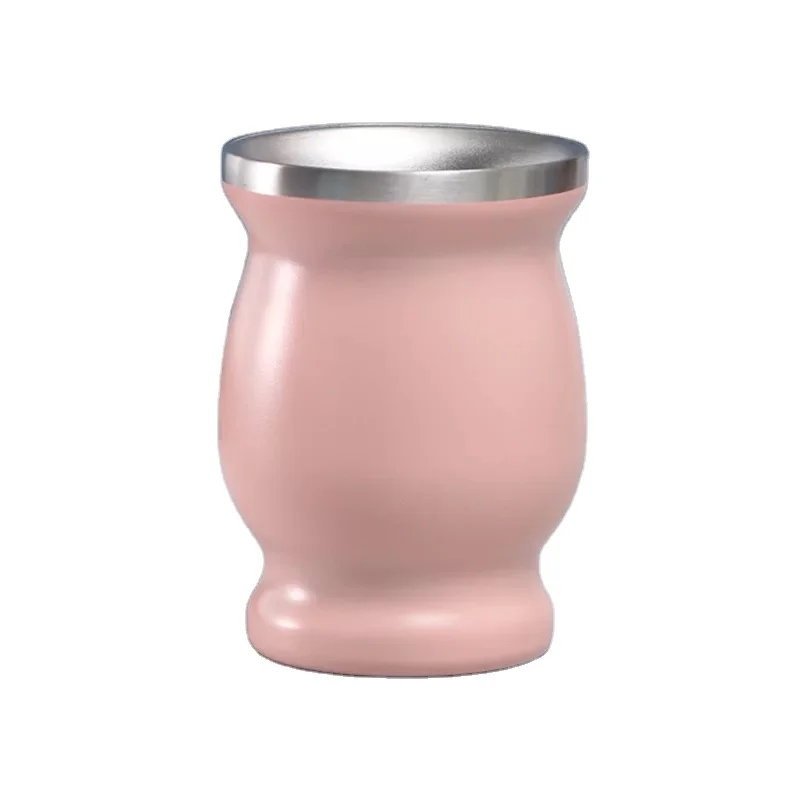 Wholesale 8oz 230ML Portable Stainless Steel Double wall Yerba Tea Mate Cup with Bombilla Straw