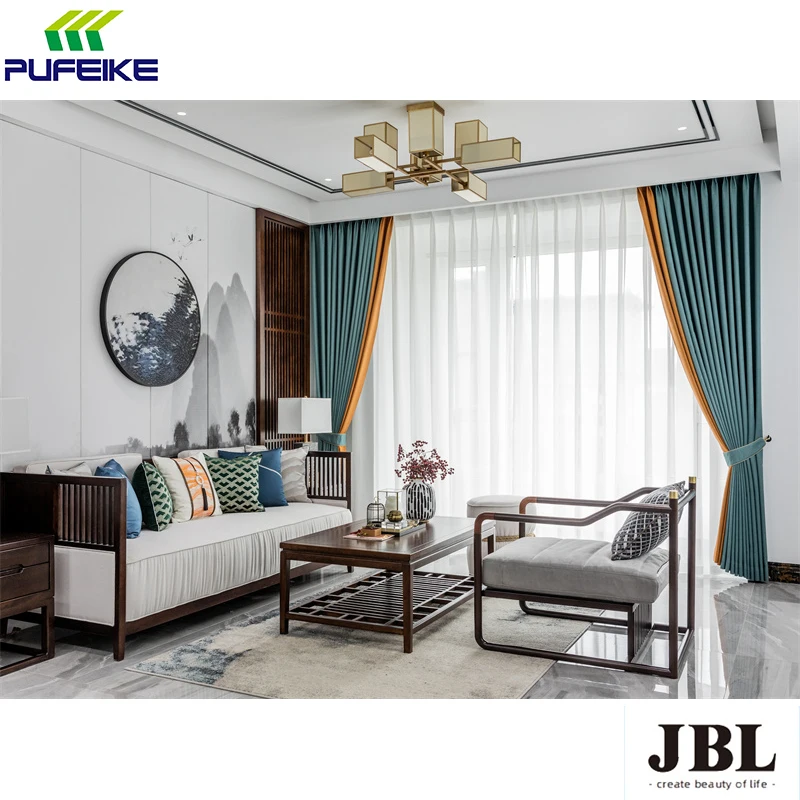 Linen Blackout Fabric Living Room Curtains Oilproof Kitchen Window Curtains Home Waterproof Shower curtains