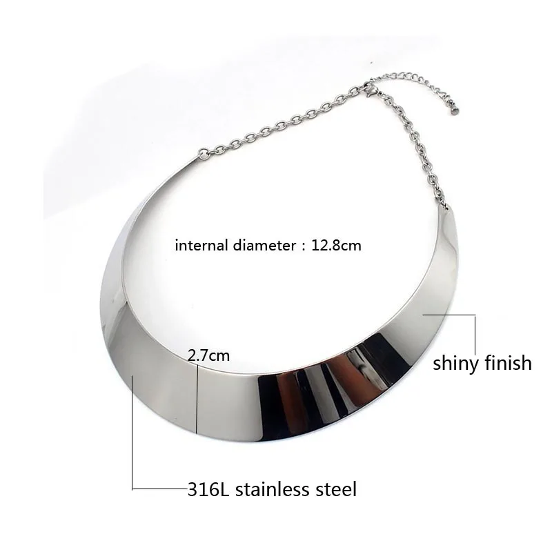 New Arrival Fashion Necklaces Pendants Silver/Gold Color 316L Stainless Steel Choker Women Men Jewelry Collier Necklace