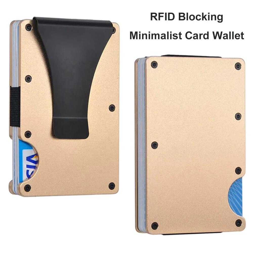 Best Selling Custom Wallet Aluminum Slim Metal Card Wallet for Men Compact Card Case with RFID Blocking Mens Credit Card Holder