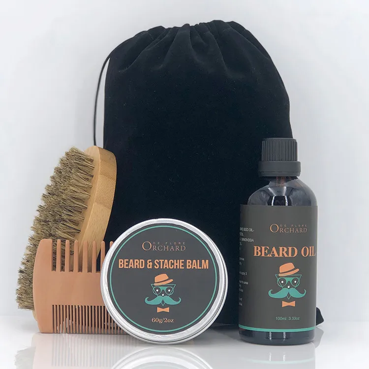 Beard growth oil smooth beard care set organic beard oil for men