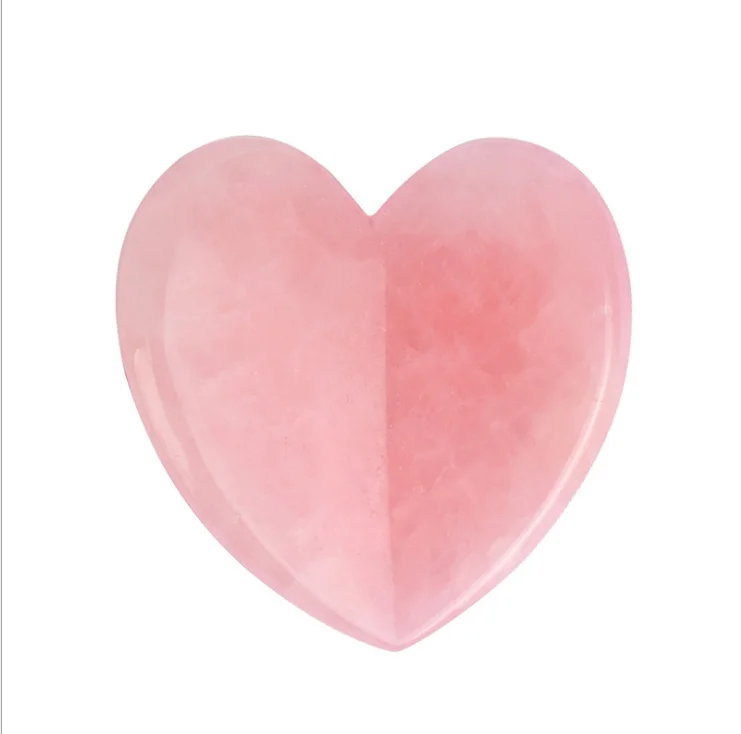 Rose Quartz Heart Love Massage Tool Natural Gemstone Gua Sha Board Facial Scraping Massager