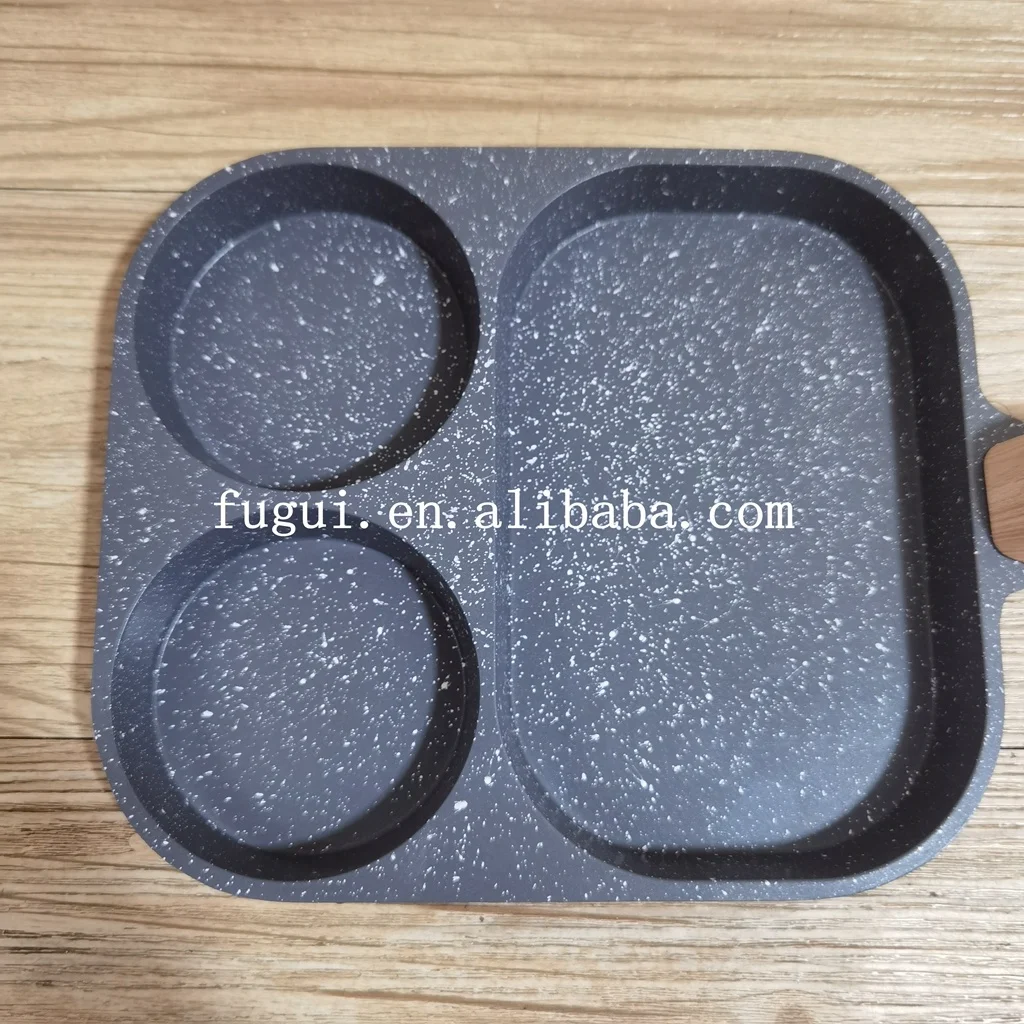 hot selling  diecasting aluminum  fry pan 22cm non-stick square frying pan marble coating for induction cooker