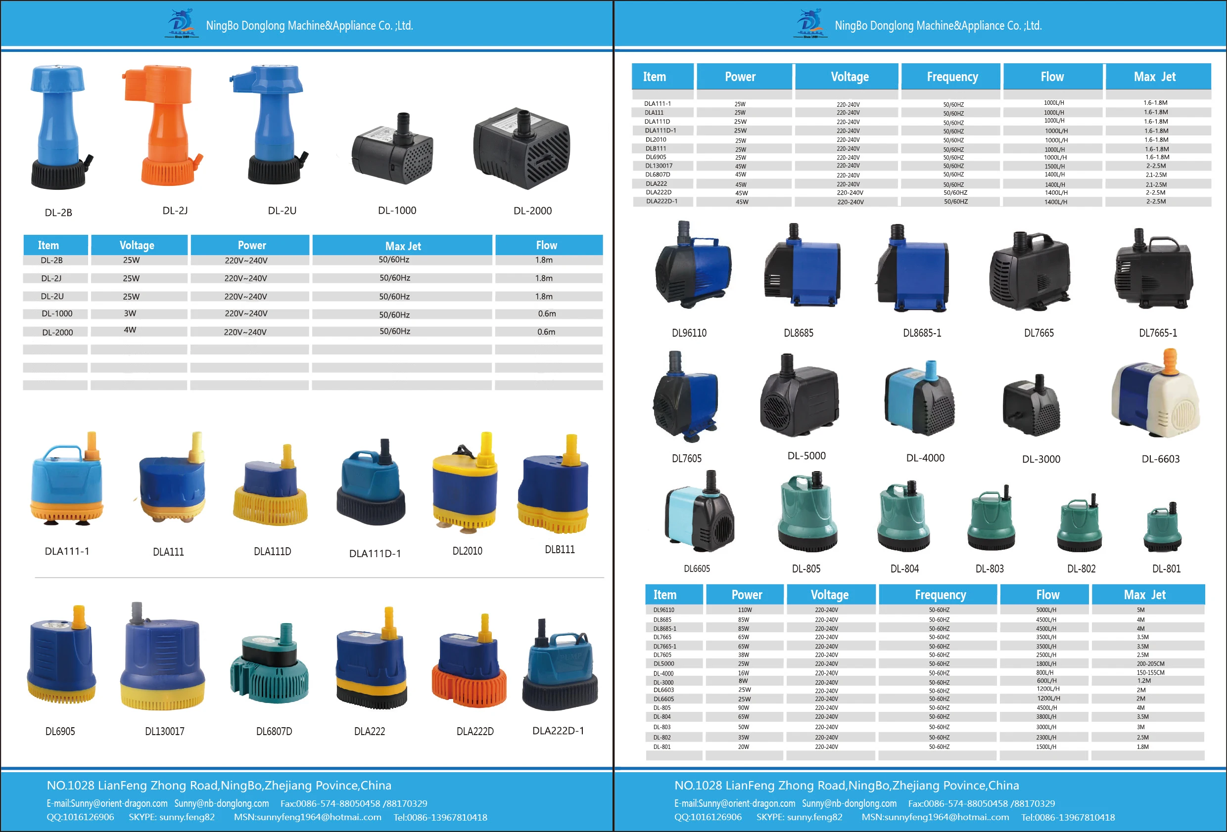 DL SUBMERSIBLE WATER PUMP 45W 1500L/H AQUARIUM PUMP MODEL DL-6807D AIR COOLER PUMP