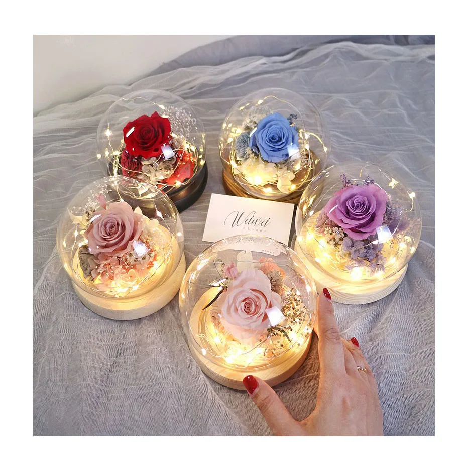 Подарок на день Св. Валентина стеклянная музыкальная шкатулка Музыкальная с изображением роз