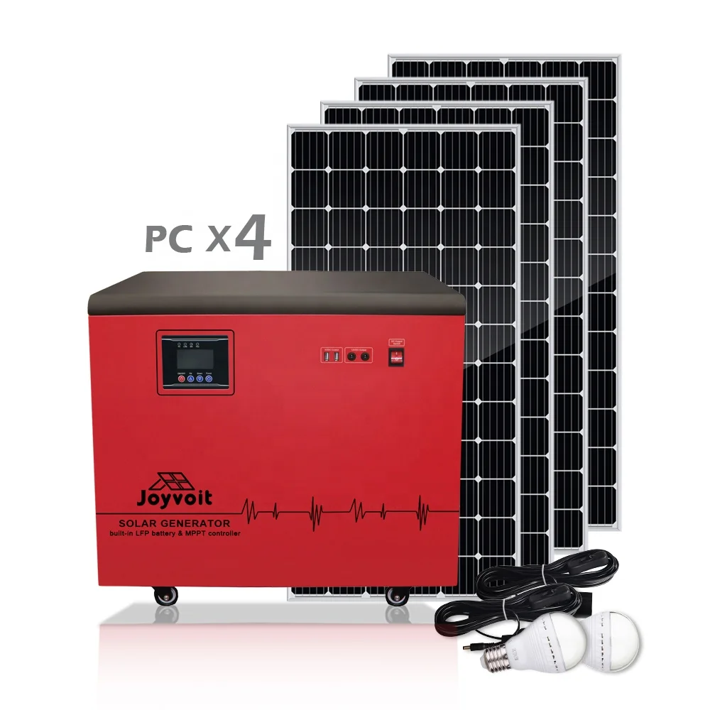 Integrated 5kw 48V Solar energy system 100Ah LiFePO4 battery All in one dc to ac power solar system with LED light bulbs