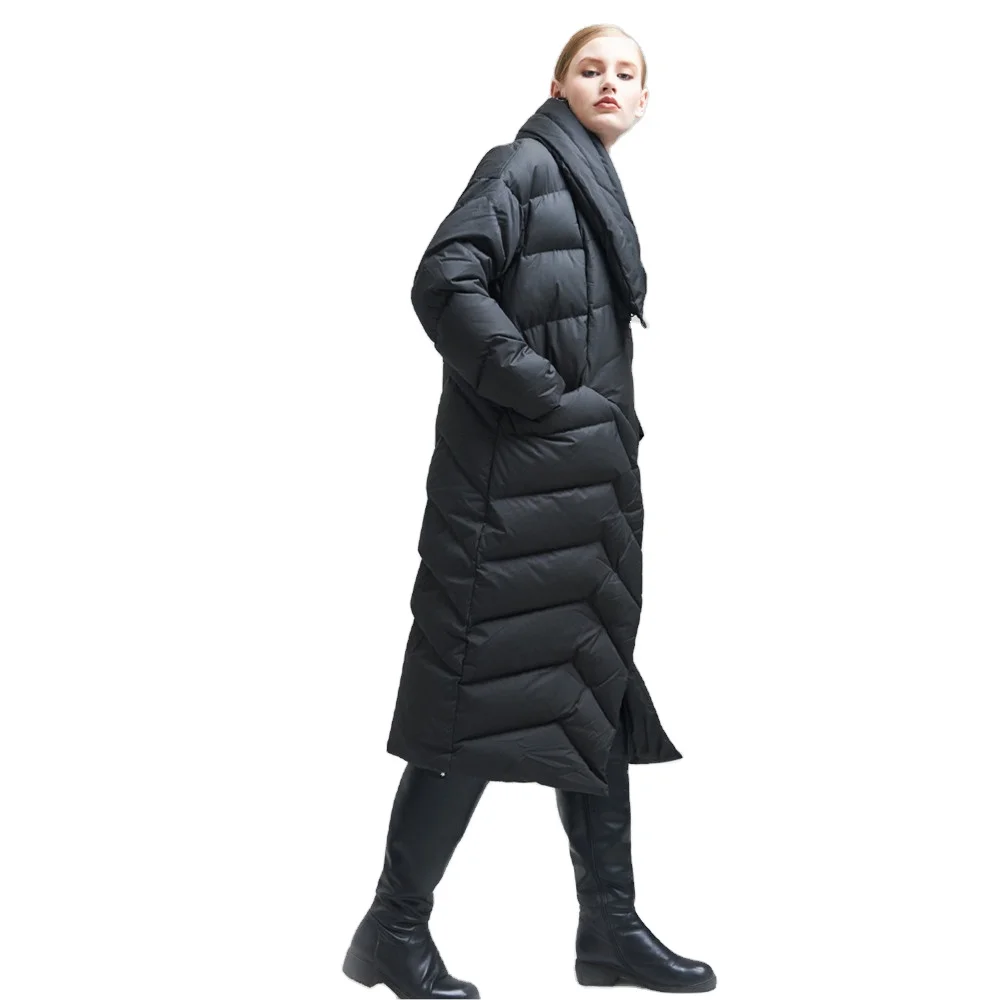 Дешевая цена, оптовая продажа, Женское зимнее свободное черное пальто jtfur большого размера на молнии