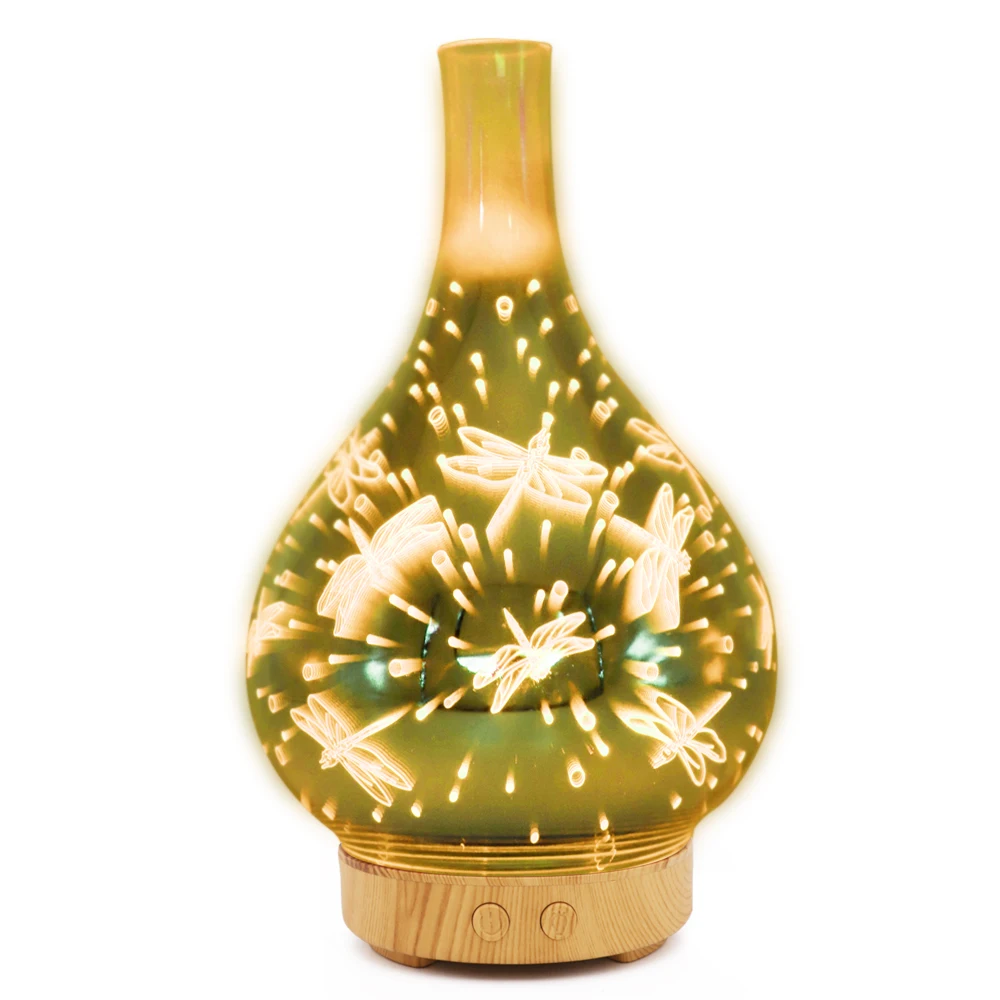 Glass Crystal Ultrasonic Aromatherapy Oils Diffuser 100ml Electric Vase Shape Aroma Diffuser