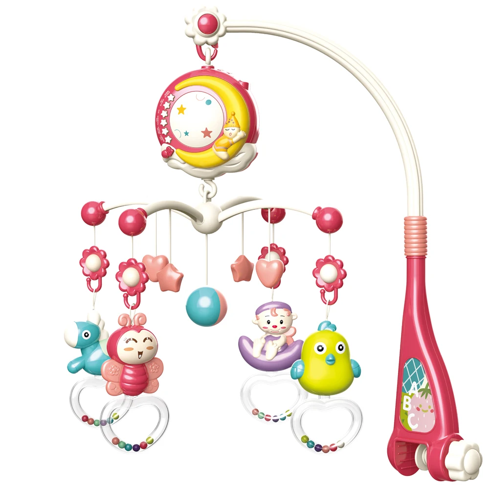 Sleep Music Multifunction Remote Control Musical Bed Bell Rattle Baby Toy Hanging Baby Music Bed Bell Crib Mobile