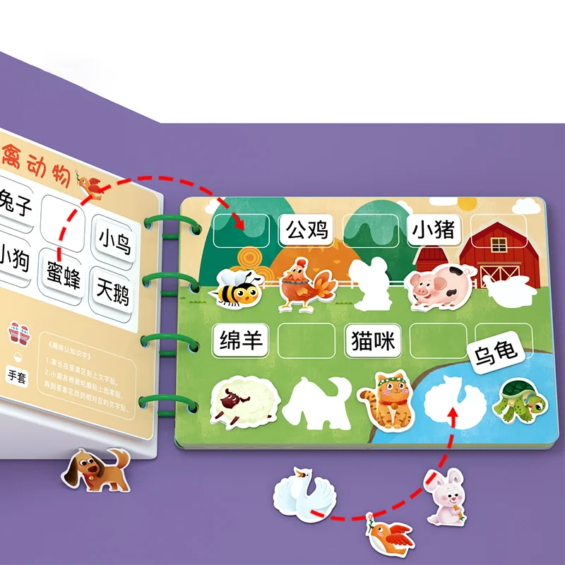 2024 Best Selling Early Educational Fun Literacy Card Words Shapes Patterns Cognition Learning Toys for Pre School Children CE