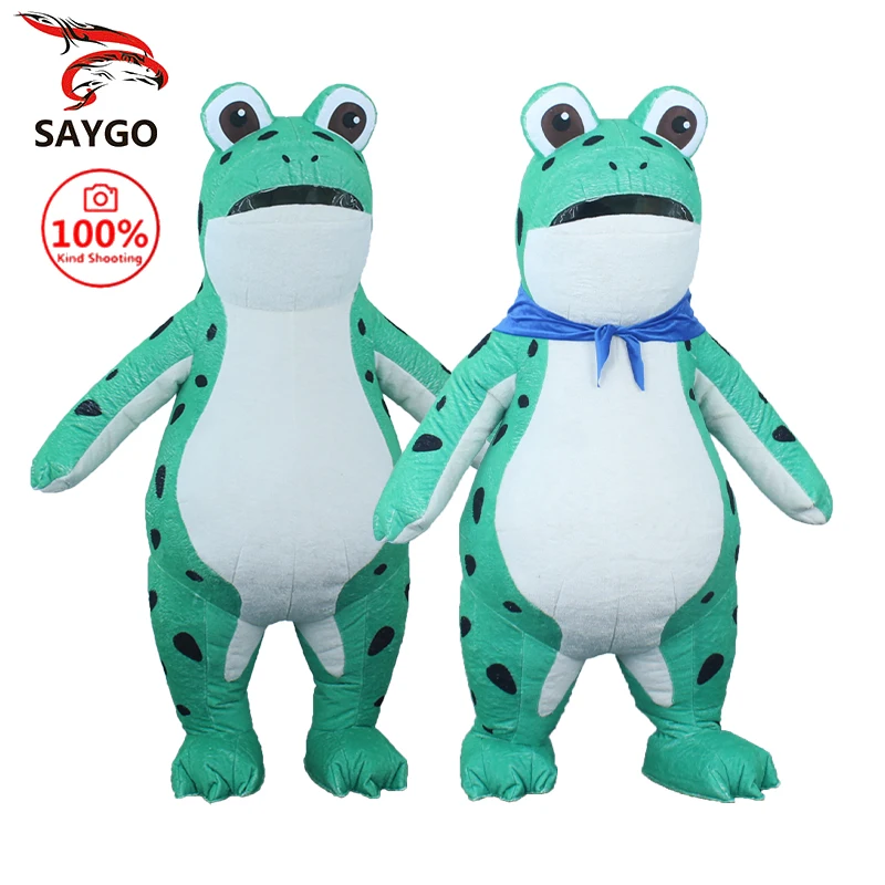 Saygo Wholesale CE 2M/2.6M Inflatable Frog Cartoon Character Mascot Costume Cosplay Suit For Carnival