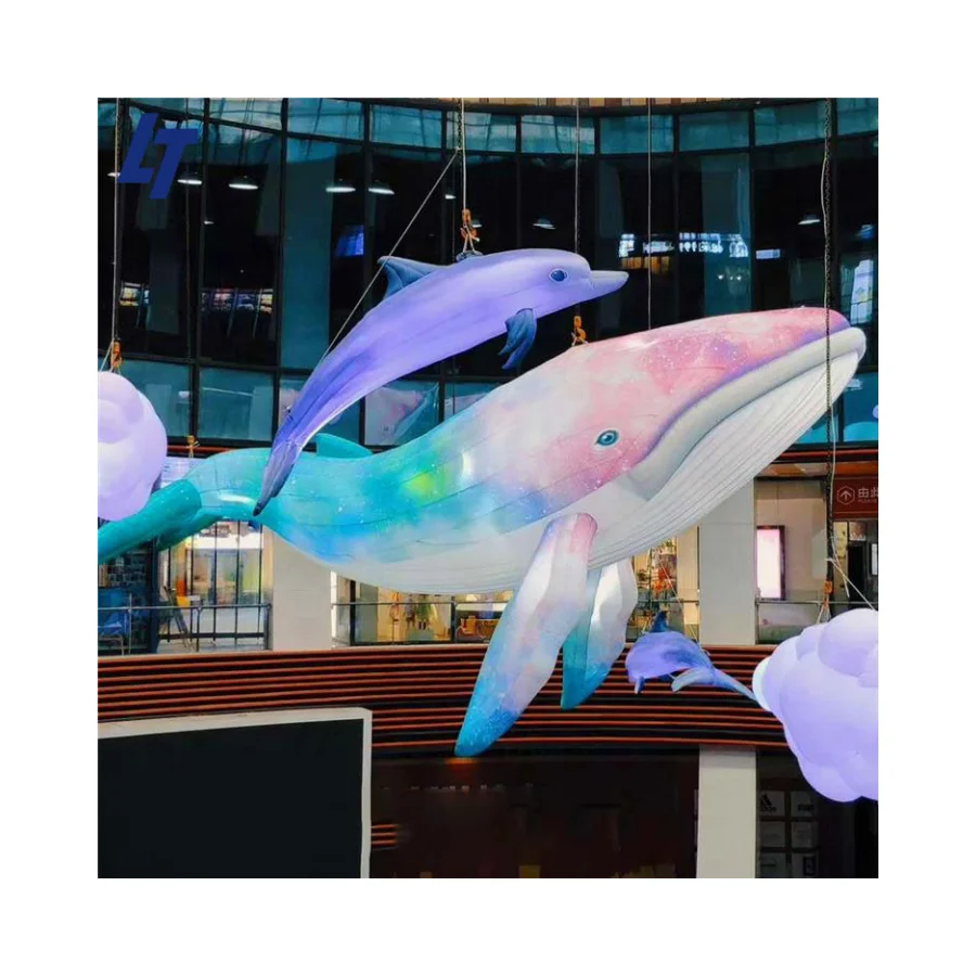 Outdoor display animal model giant inflatable blue whale for sale