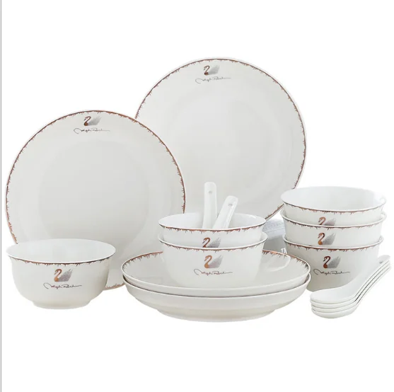 Wholesale dubai dinnerware set ceramic hotel white restaurant