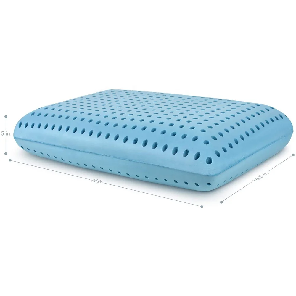 Factory price gel infused air ventilated memory foam pillow  bread shape memory foam pillow