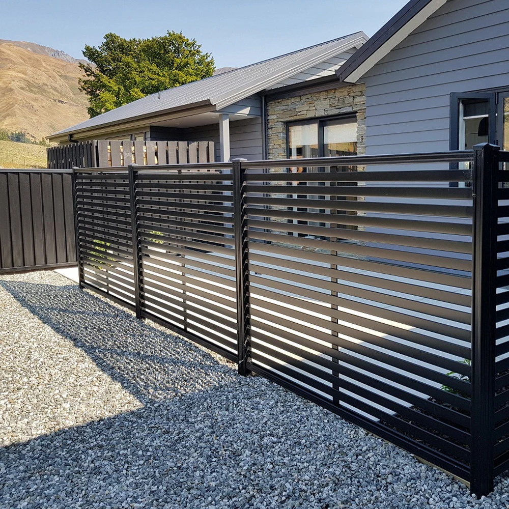 Garden Aluminum Privacy Fence Profile Louver Frame Bar Horizontal Slat Fence