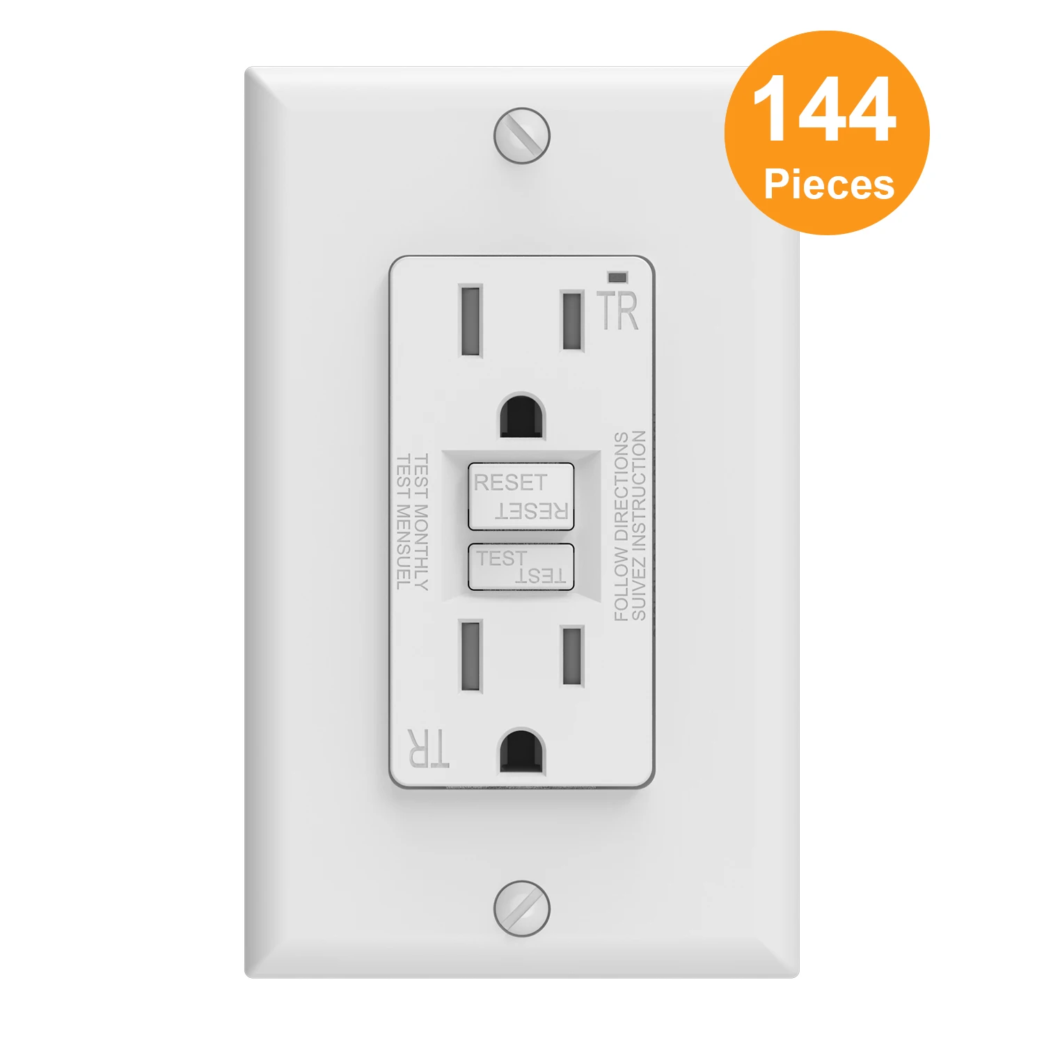 15A 125V Tamper-Resistant GFCI Outlet Self-Test GFCI Wall Socket gfci receptacle outlet