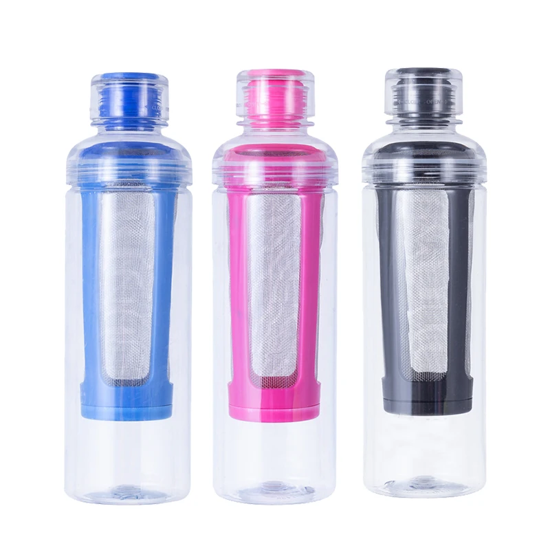 
2021 New Product BPA Free Sports Tritan Plastic Water Bottle With Sealed Leak Proof Lid And Tea Fruit Infuser Basket 700ml 25oz 