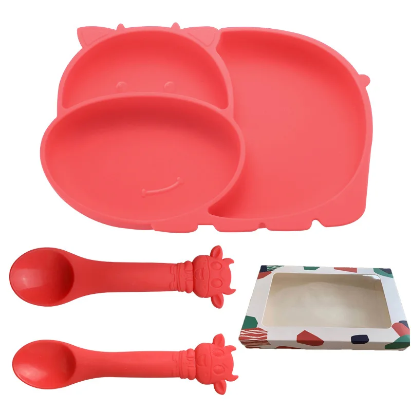 Factory supplier 2023 hot selling safety silicone divided suction plate baby silicone plate