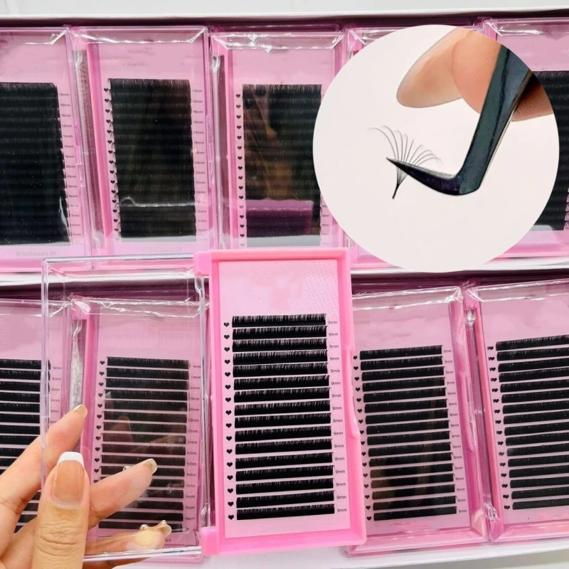 Cashmere Lash Extensions Tray 02 0.03 0.05 Premium Matte Black Volume Lash Trays Wholesale 8 25 Eyelash Extension Supplies