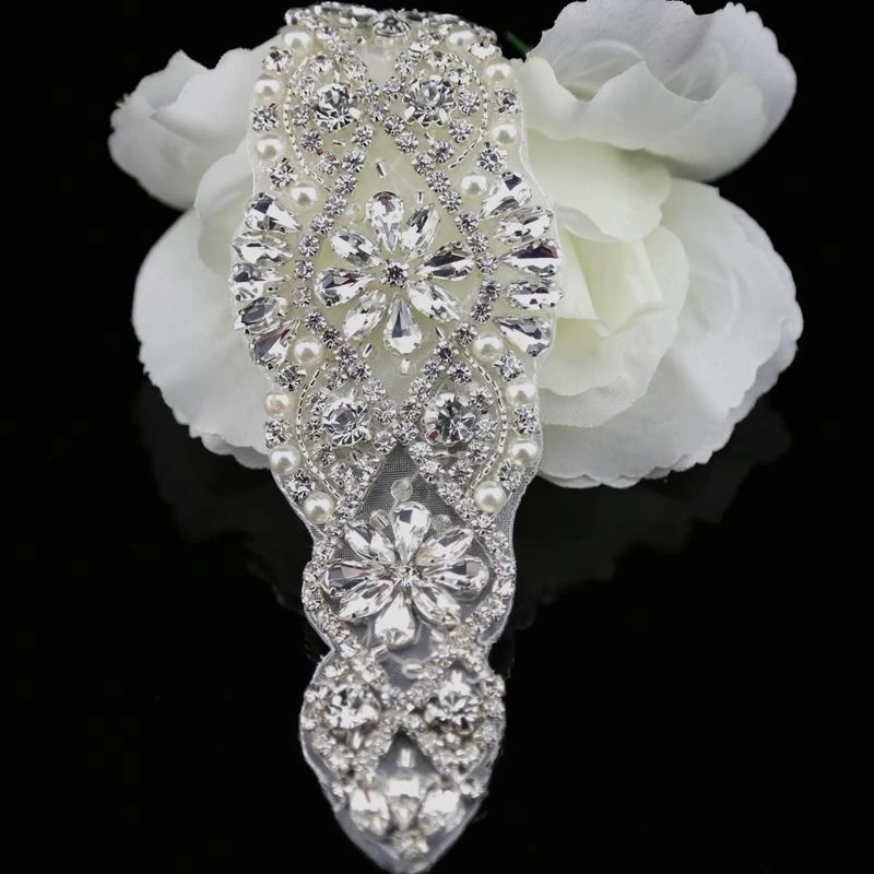 
Handmade Flower Design Crystal Bridal Sash Rhinestone Wedding Belts for Bride Bridesmaids Prom Gown Dress 