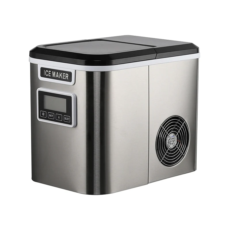 Nugget Countertop Compact Self-Cleaning Home Kitchen Office Bar Chewable Ice Cube Nugget Ice Maker with Side Tank