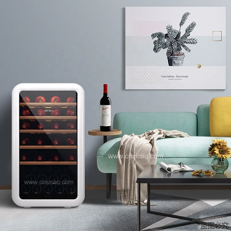  Винный мини-погреб в ретро стиле античный шкаф холодильник бочка стеклянная дверь охладитель вина