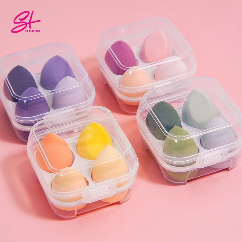 Colorful Face Sponge Sets Egg Facial Sponge Beauty Facial Blenders Puff Foundation Makeup Sponge With Case