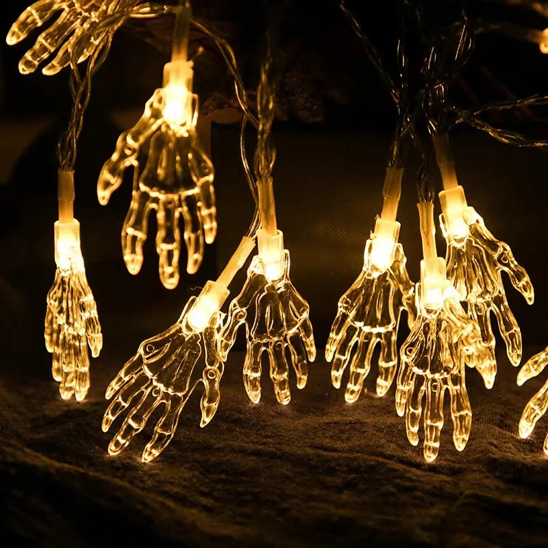 LED Halloween ghost hand lights String skeleton hand  outdoor courtyard Ghost Festival decorative lights