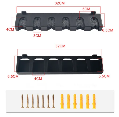 Multi-functional Household wall mounted fixed frame casting 6 rod rack rod Holder storage rack fishing rod display rack