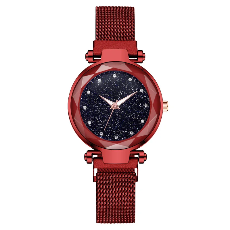 
Dropshipping Cheap Luxury Diamond Starry Sky Watch,Fashion Custom Logo Private Label Magnetic Strap Lady Wrist Watch Women 