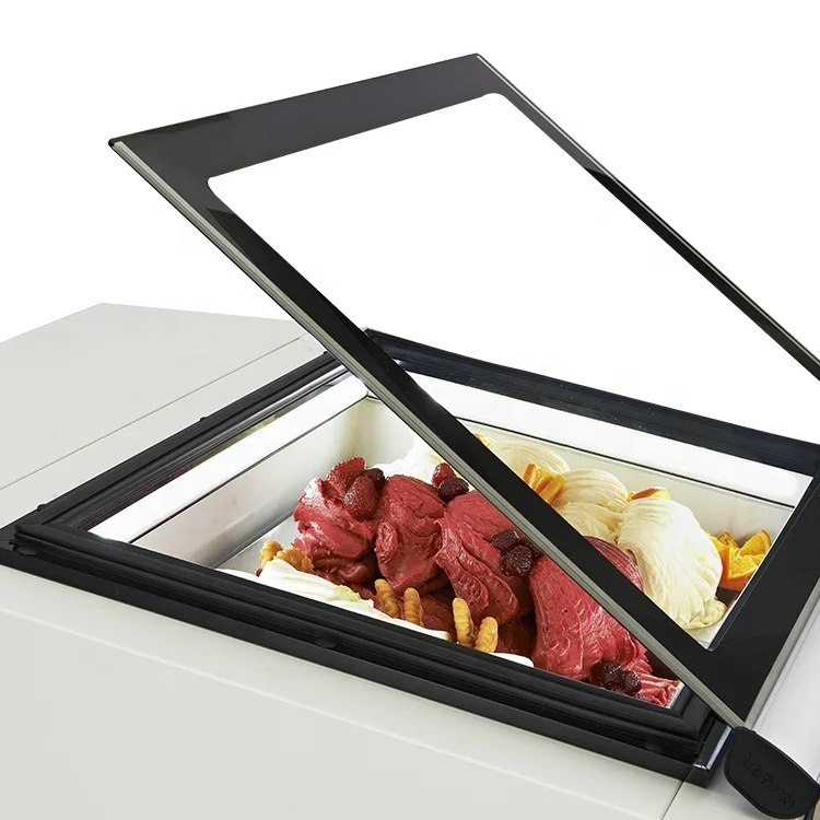 italian small mini fashion shape desktop ice cream freezer popsicl display cabinet