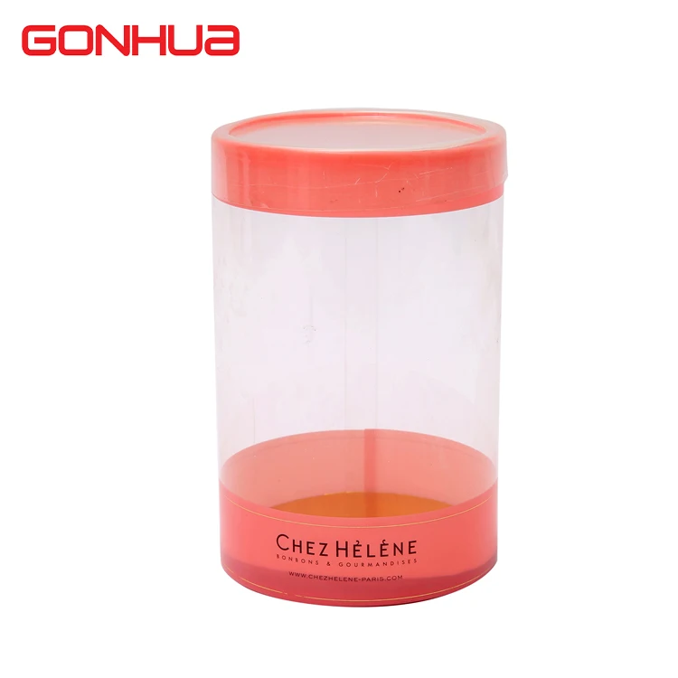 GONHUA Custom Logo Cylinder Gift Box Clear Transparent Printed Cosmetic Plastic PVC PET PP Round Tube Plastic Packaging With Lid