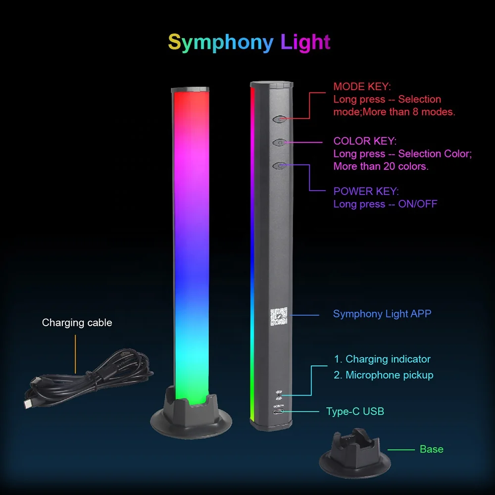 Умный светильник RGB для стола световая мини-лампа игр ПК ТВ подсветка украшение комнаты 2 упаковки