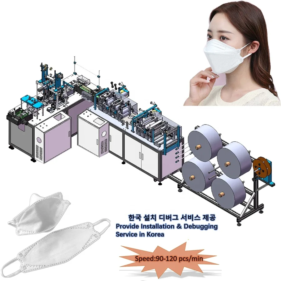90-120pcs/min high speed mask kf94 machine
