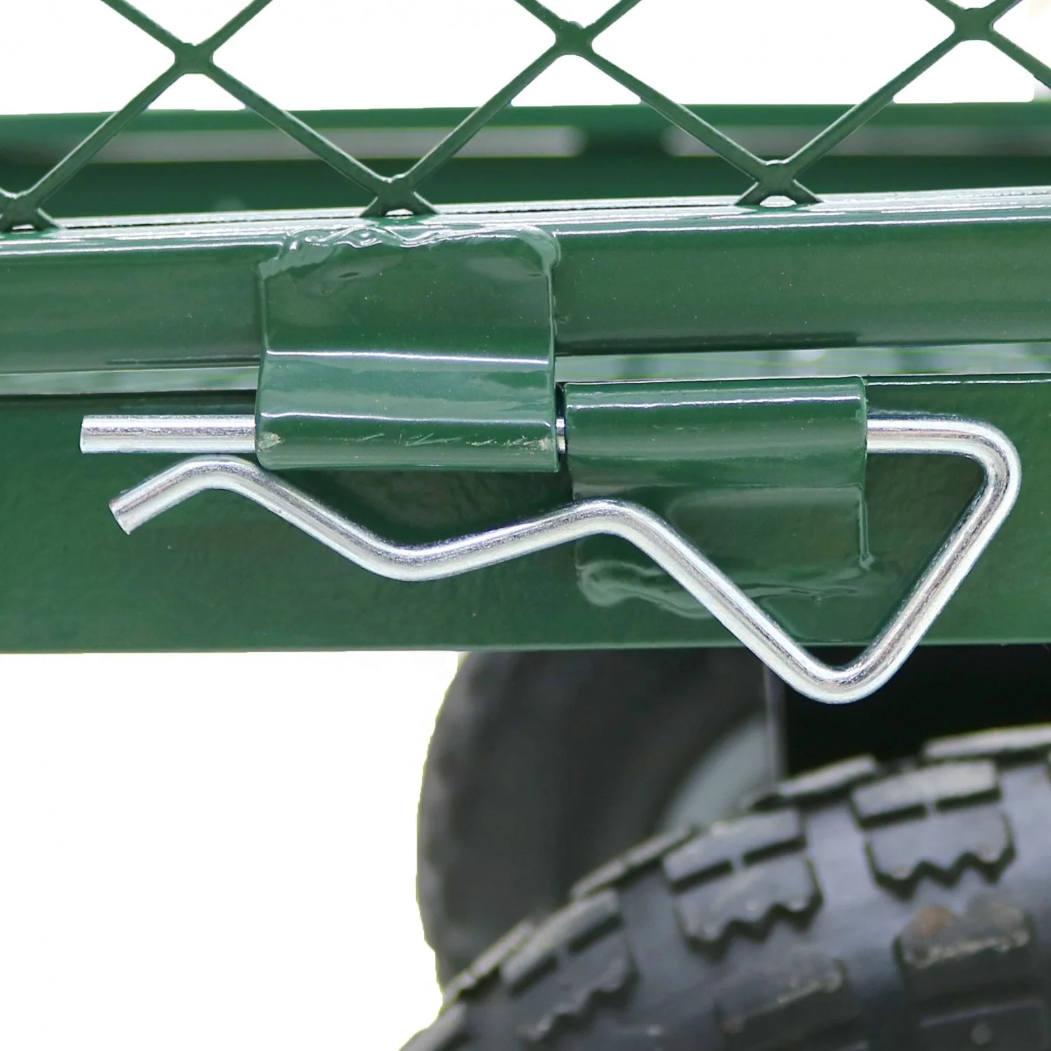 Green Trailer Cart Heavy Duty Metal Gardening Trolley