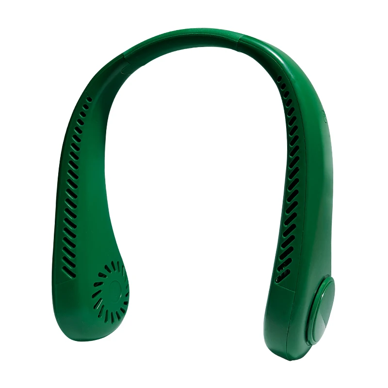2024 hot hanging neck small fan Strong leafless quiet portable lightweight three speed adjustment cooling leafless fan
