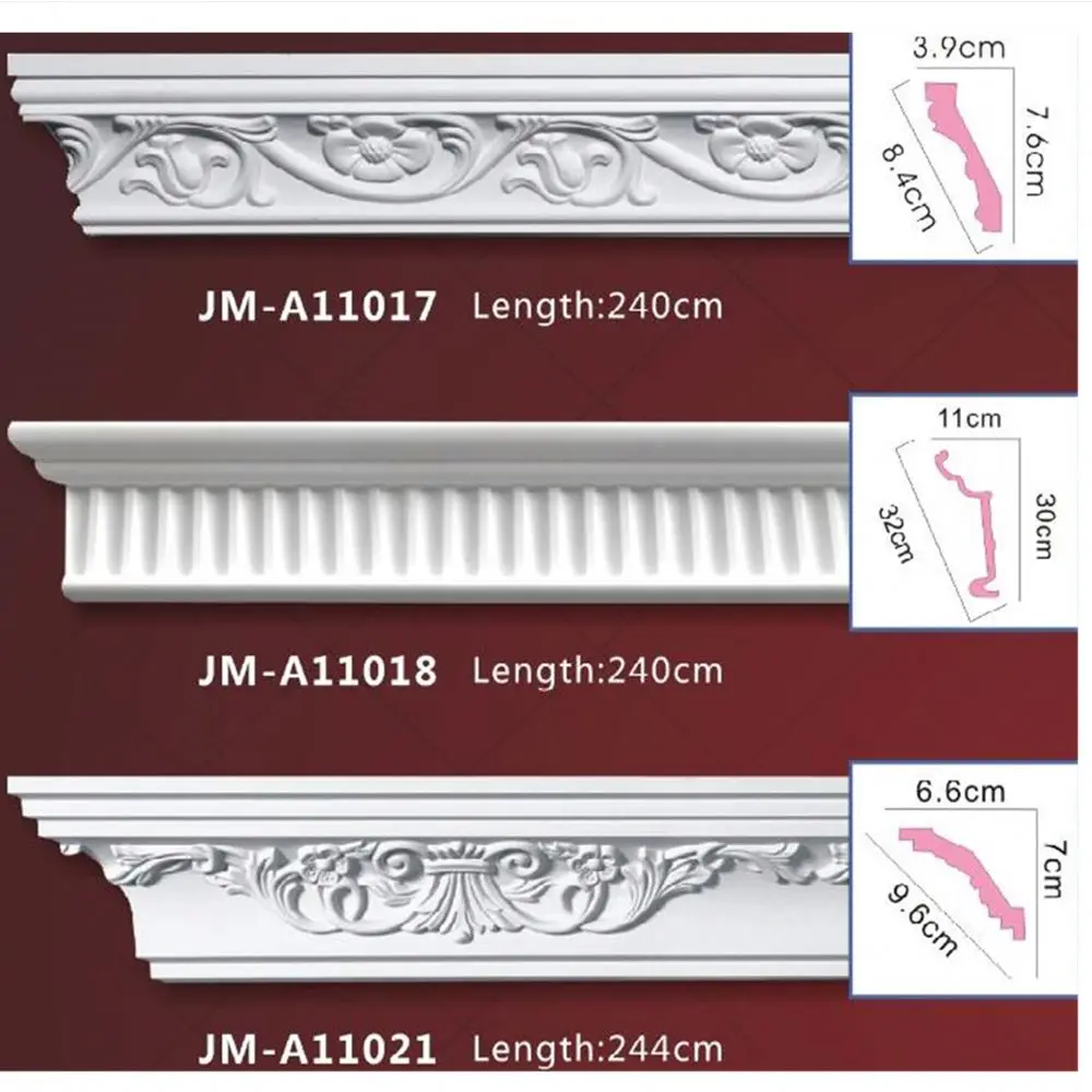 High Quality Polyurethane Decorative plastic PU ceiling foam corner crown moulding waterproof Balcony Balustrade