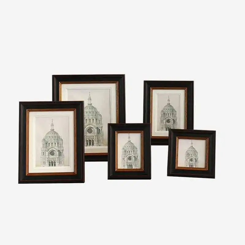 Multiple Pictures Photos Wooden Frame Picture Table Set Photo Wholesale Natural Wood Frame For Wall