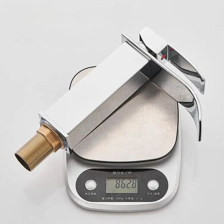 Hot and cold washbasin faucet with flat mouth waterfall European style washbasin basin with raised sink faucet