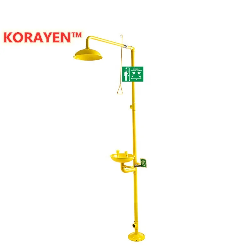 Safety Eyewash And Shower Yellow Color Emergency Eyewash In China eye wash station