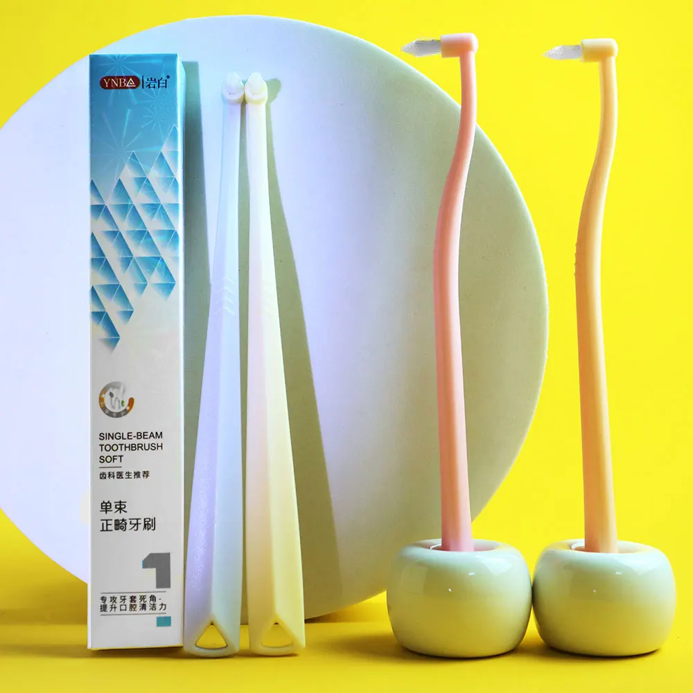 Customized Orthodontic Tooth Brush Single Tuft Soft tapered Bristle Interdental Interspace Brush