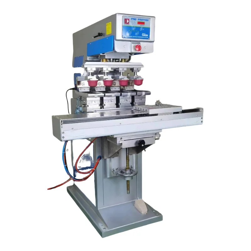 Professional 4 Colorfully Electric Pad Printer Desk Semi Automatic Pad Printer Machine With Shuttle