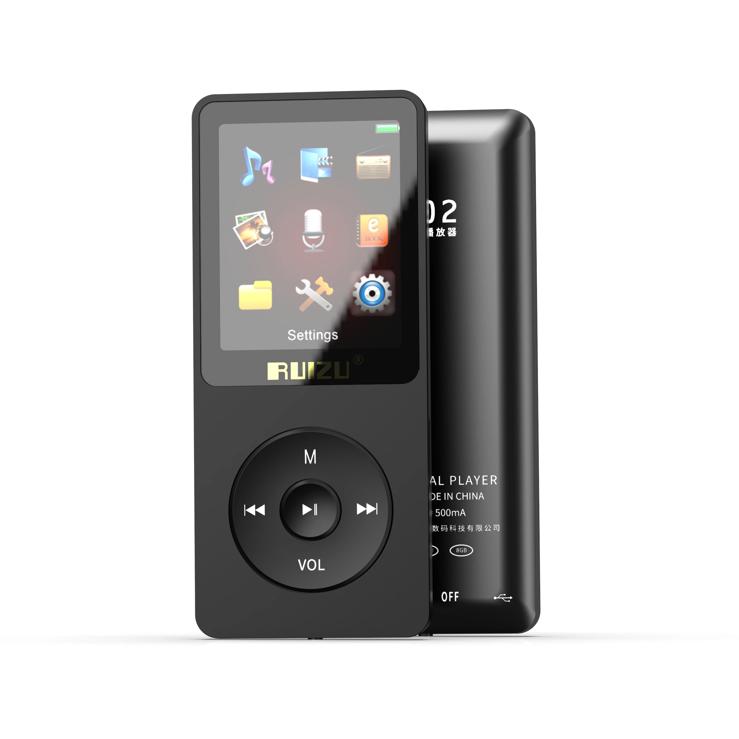 RUIZU X02 Classic Style Portable Audio Video Accessories For The Blind Free Lossless Song Download Mp3 Music Player