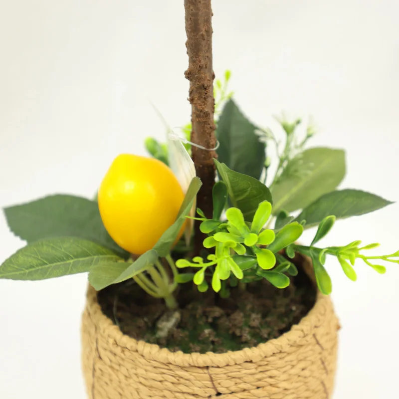 New Design Plastic Artificial Potted Globular Lemon Tree With Fruit Wholesale Artificial Plant For Indoor Decoration
