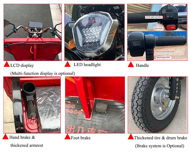 3 Wheel Electric Mini Pickup motorcycle Tricycle Mini Truck For Sale
