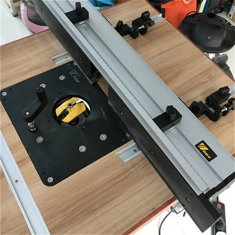 Woodworking Heavy Precision Router Lift  Duty Aluminum Router Insert Plate Mount Lift Flip Chip for Engraving Machine & Bakelite