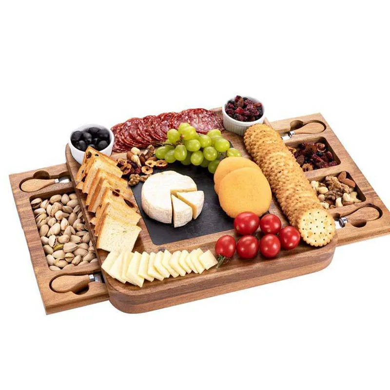 Wholesale Bamboo Cheese Cutting Board Set Custom Shape Cheese Board With Logo