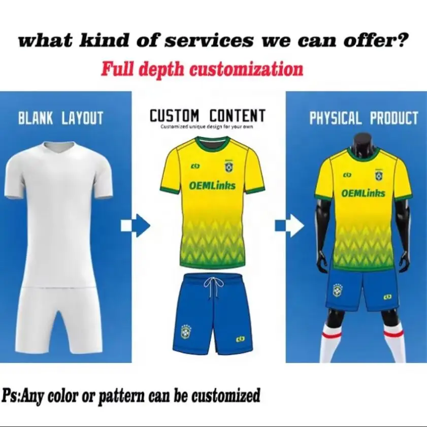 High Quality Popular Custom 100 Polyester Soccer Jersey