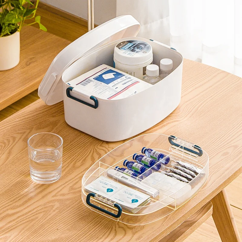 In Stock Household Layered Empty Plastic First Aid Medicine Storage Cabinet Organizer Box