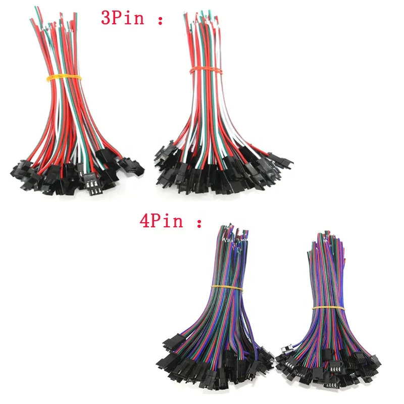 (High-Quality) 2pin 3pin 4pin 5pin 6pin 15cm JST SM Connector Quick Male/Female Extension Cable For Lamp Driver CCTV Led Strip
